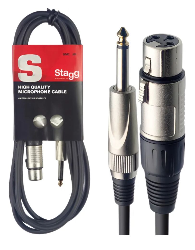 Cable Canon-Plug STAGG 3mts ficha metal
