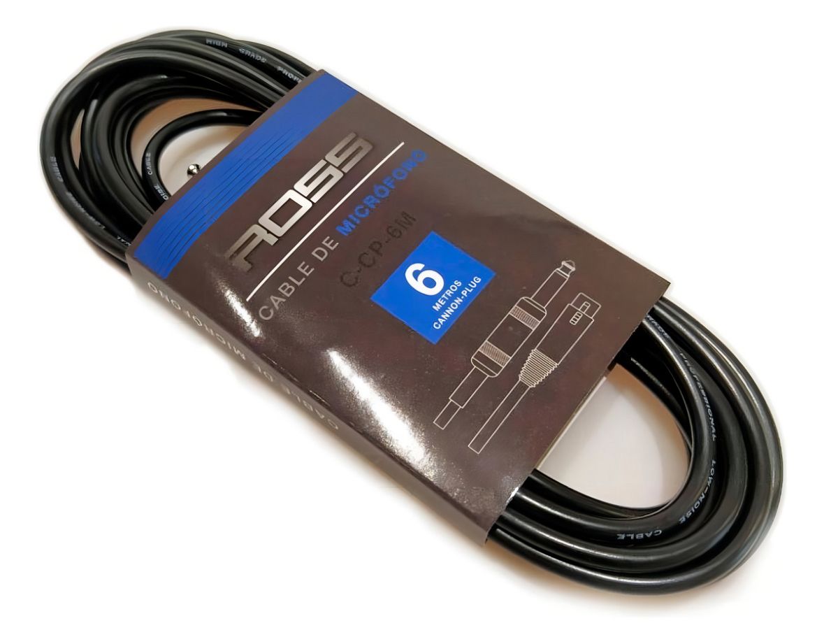 Cable Canon-Plug ROSS 6mts ficha metal