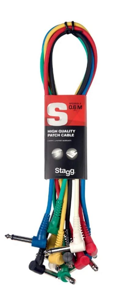 Cable Interpedal Stagg Ficha Angular Plug-Plug 60cm