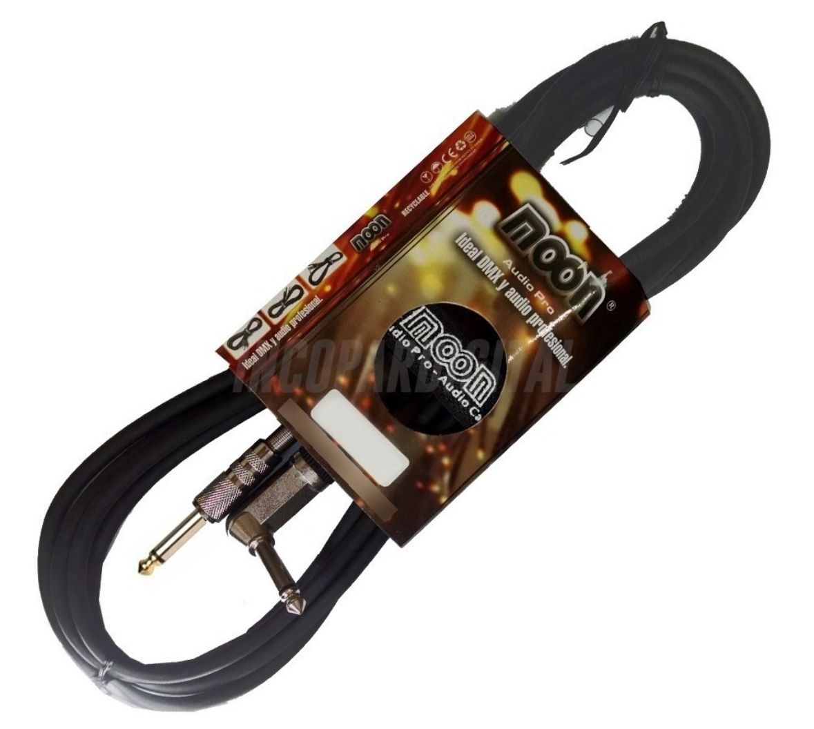 Cable plug-plug MOON angular ficha metal 3mts