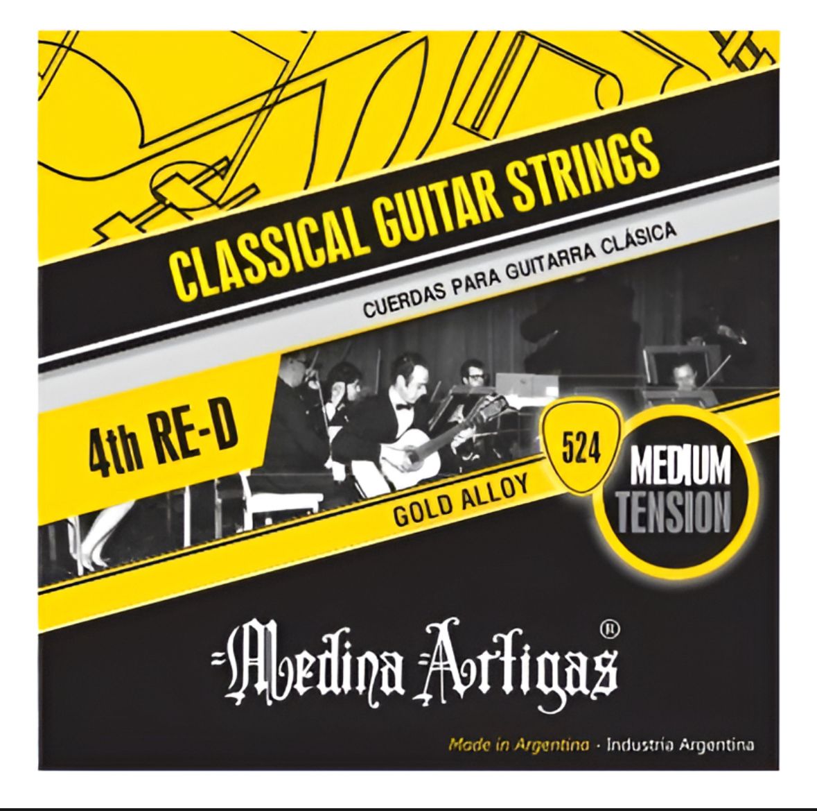 Cuerda suelta Medina Artigas médium tensión 4ta RE-D